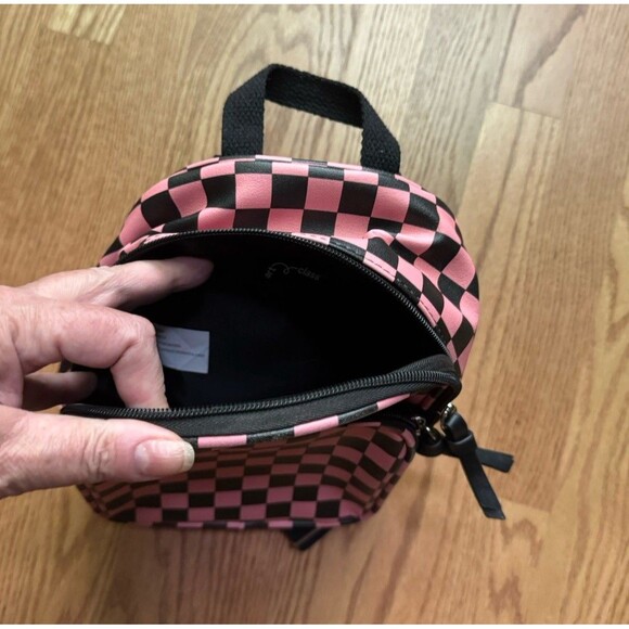 Art Class Mini Backpack For Kids Pink & Black Checkered - Picture 3 of 6